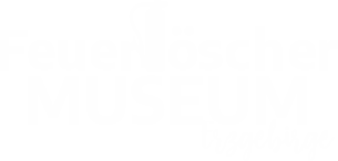 großes weißes Logo vom Feuerlöscher Museum